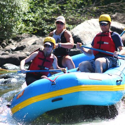Group rafting down the river in Gunnison in Colorado