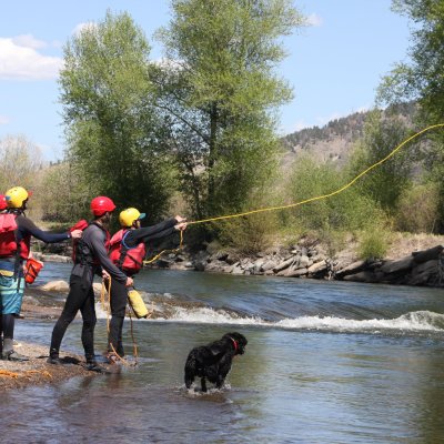 Fishing while on a rafting trip in Gunnison
