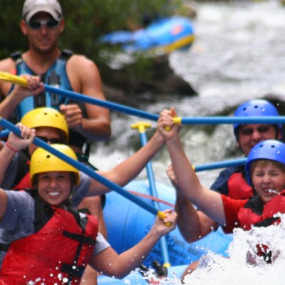 White water rapids through the river in Gunnison